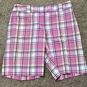Lilly Pulitzer Plaid Bermuda Shorts Sz 6 Pink Purple Excellent Condition